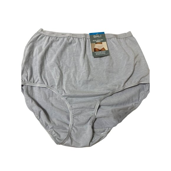 Bali 2XL /9 Coverage Briefs Soft Cotton Blend High Waist Underwear Gray - Picture 3 of 8